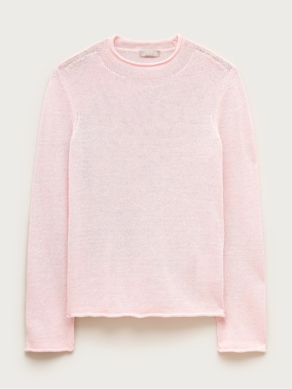 J. Crew Summer Rollneck sweater linen blend in Peppermint Ice Pink Size Medium - Picture 6 of 12